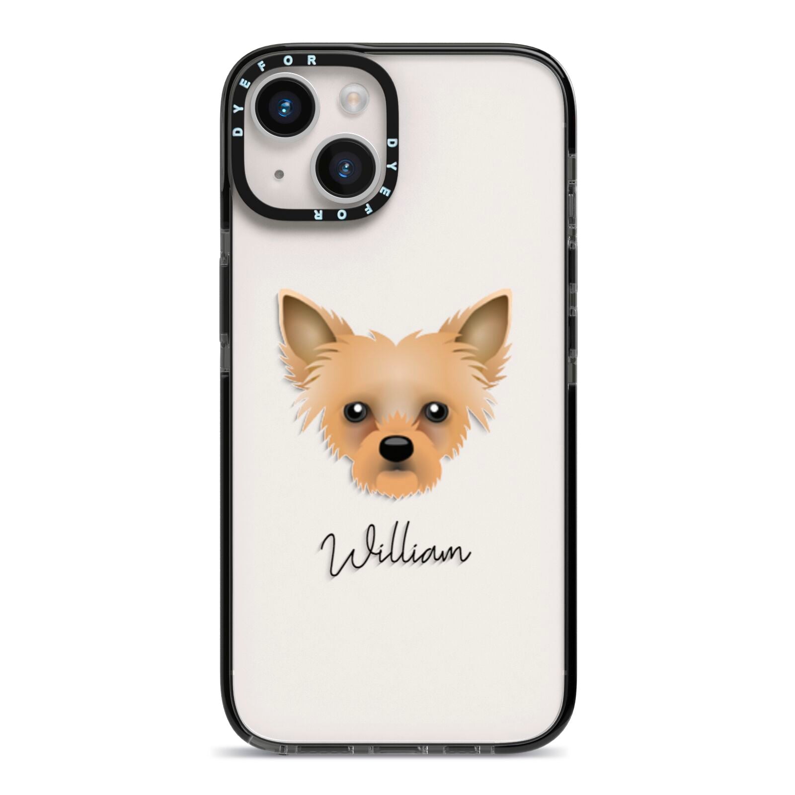 Chipoo Personalised iPhone 14 Black Impact Case on Silver phone