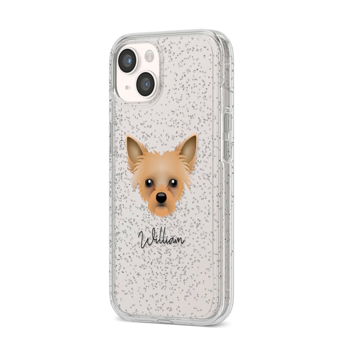 Chipoo Personalised iPhone 14 Glitter Tough Case Starlight Angled Image