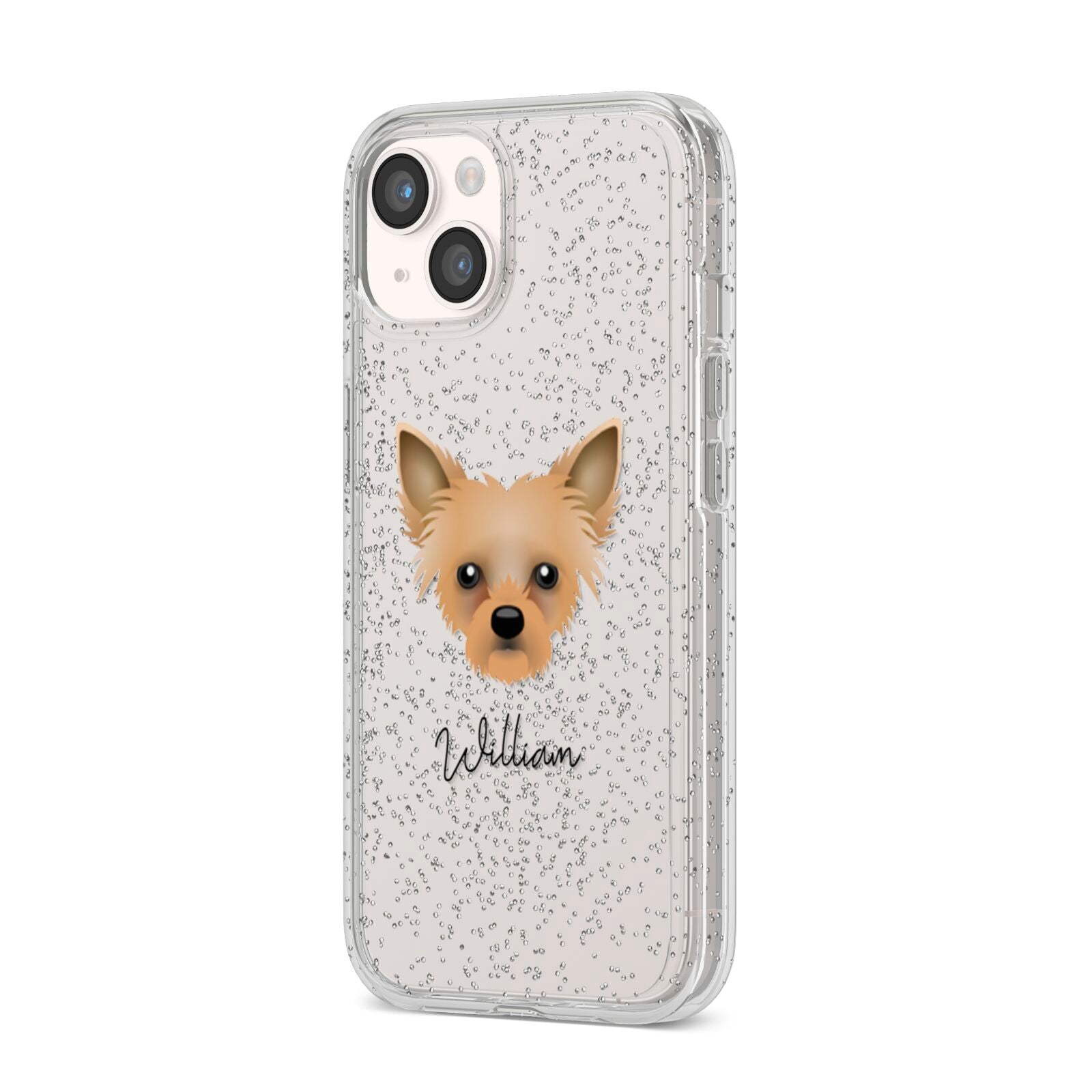 Chipoo Personalised iPhone 14 Glitter Tough Case Starlight Angled Image