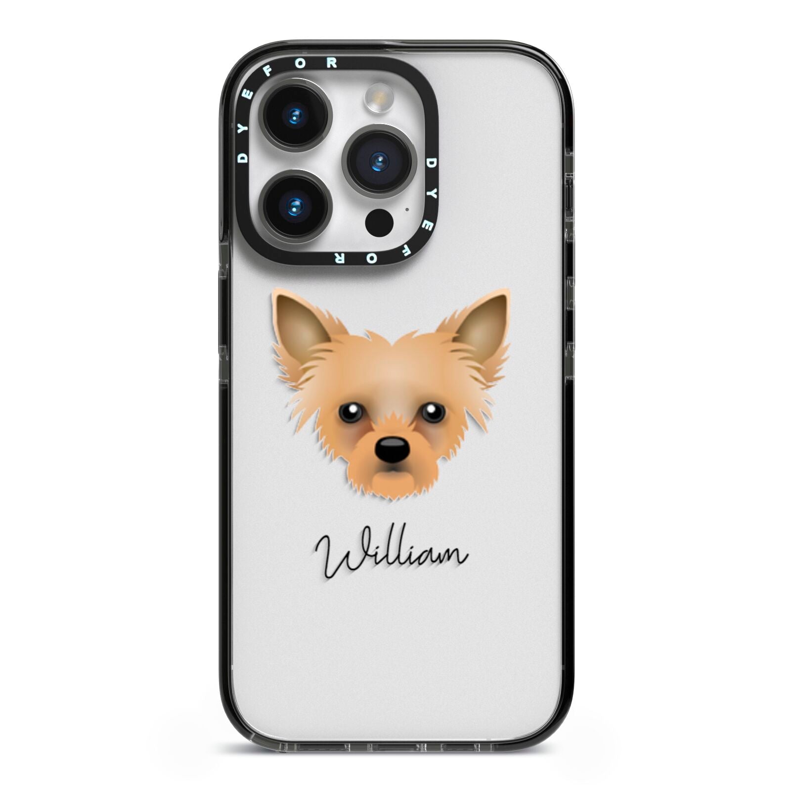 Chipoo Personalised iPhone 14 Pro Black Impact Case on Silver phone