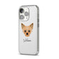Chipoo Personalised iPhone 14 Pro Clear Tough Case Silver Angled Image