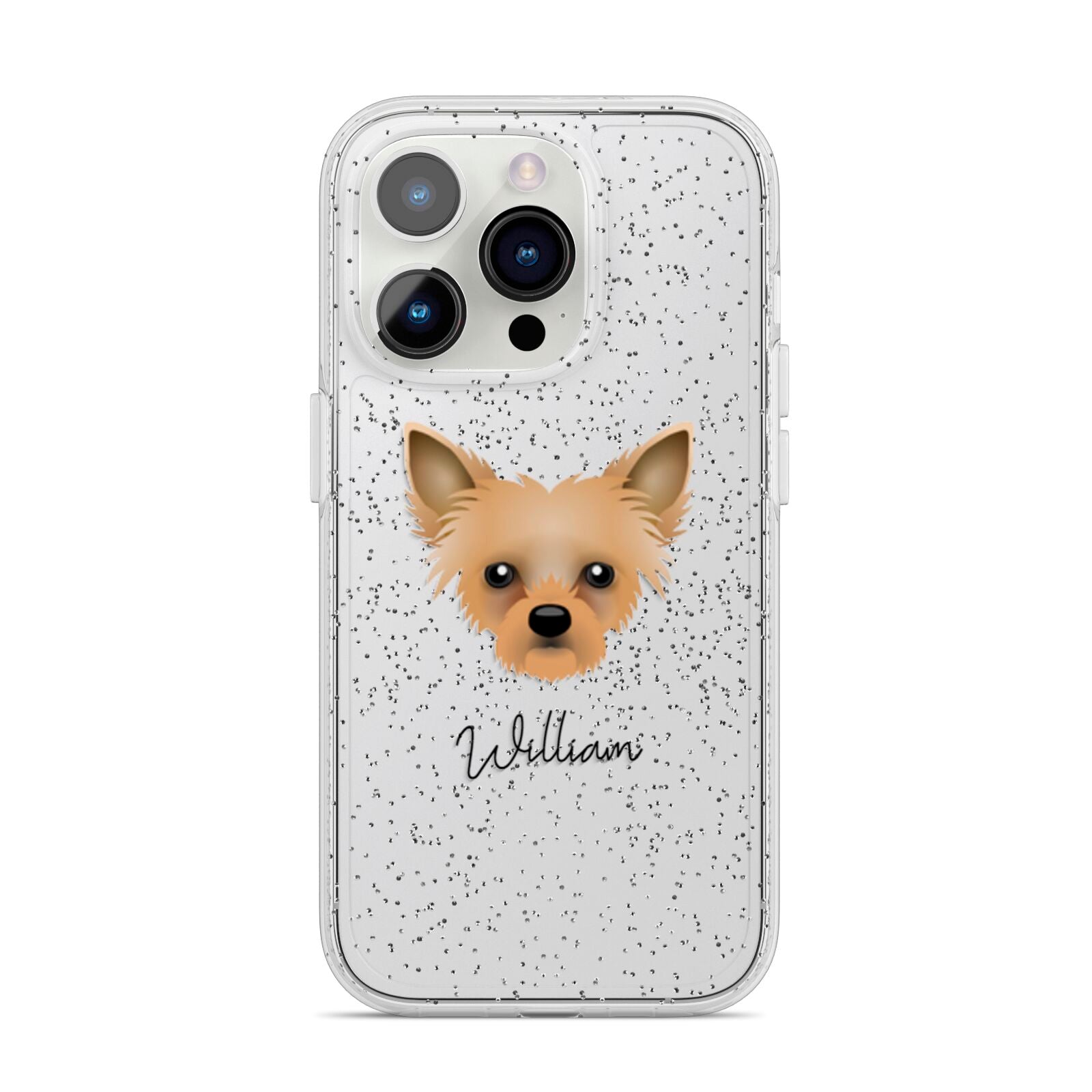 Chipoo Personalised iPhone 14 Pro Glitter Tough Case Silver
