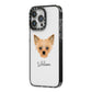 Chipoo Personalised iPhone 14 Pro Max Black Impact Case Side Angle on Silver phone