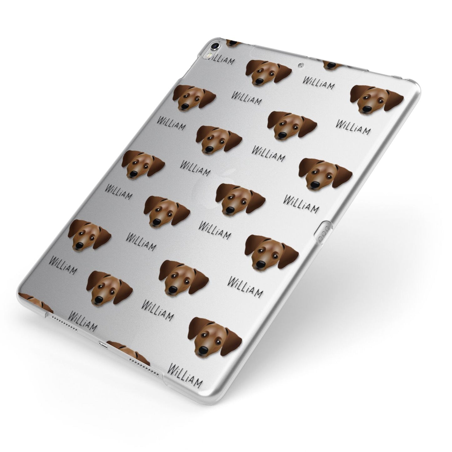 Chiweenie Icon with Name Apple iPad Case on Silver iPad Side View