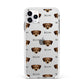 Chiweenie Icon with Name Apple iPhone 11 Pro Max in Silver with White Impact Case