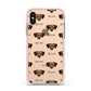 Chiweenie Icon with Name Apple iPhone Xs Impact Case Pink Edge on Gold Phone