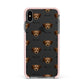 Chiweenie Icon with Name Apple iPhone Xs Max Impact Case Pink Edge on Black Phone