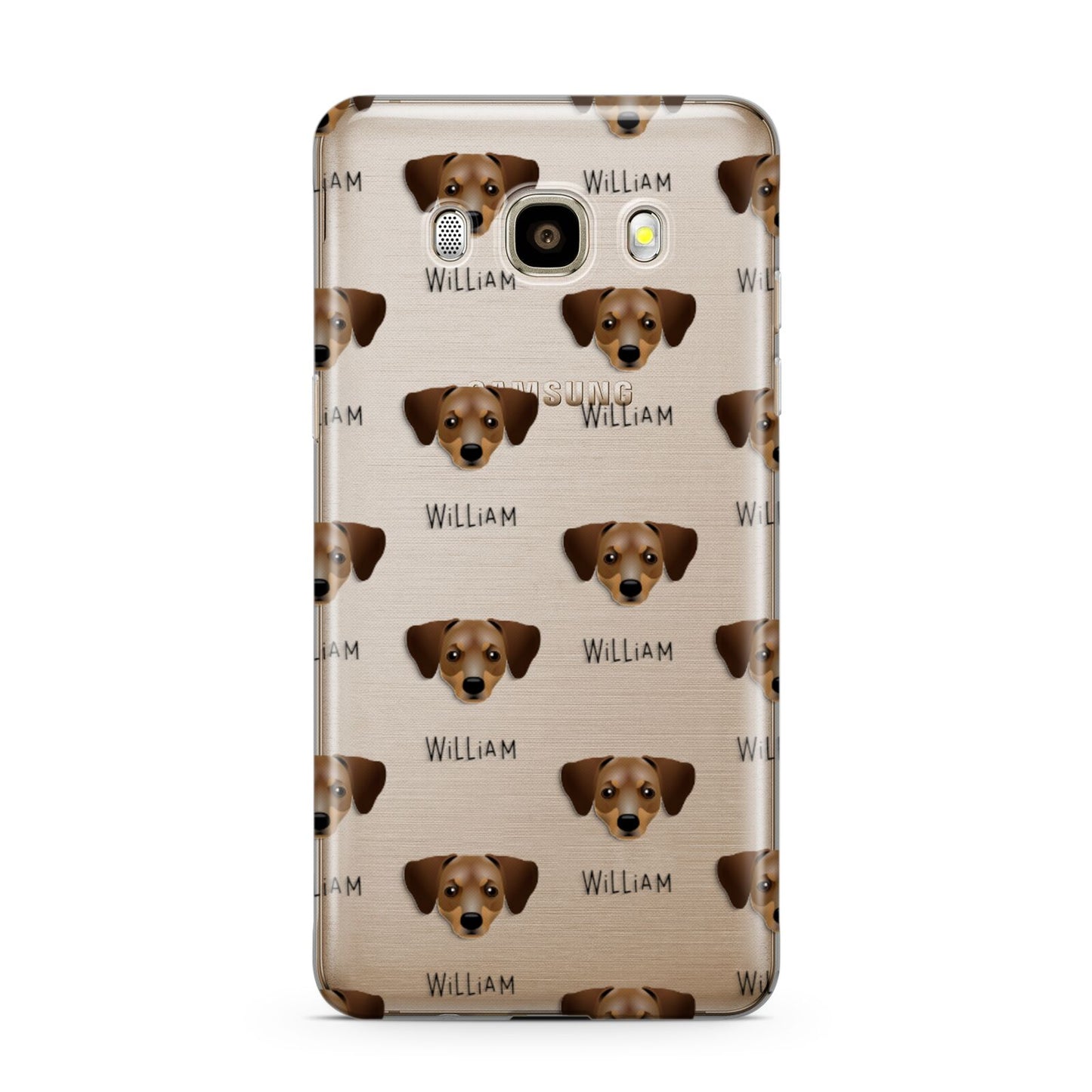 Chiweenie Icon with Name Samsung Galaxy J7 2016 Case on gold phone