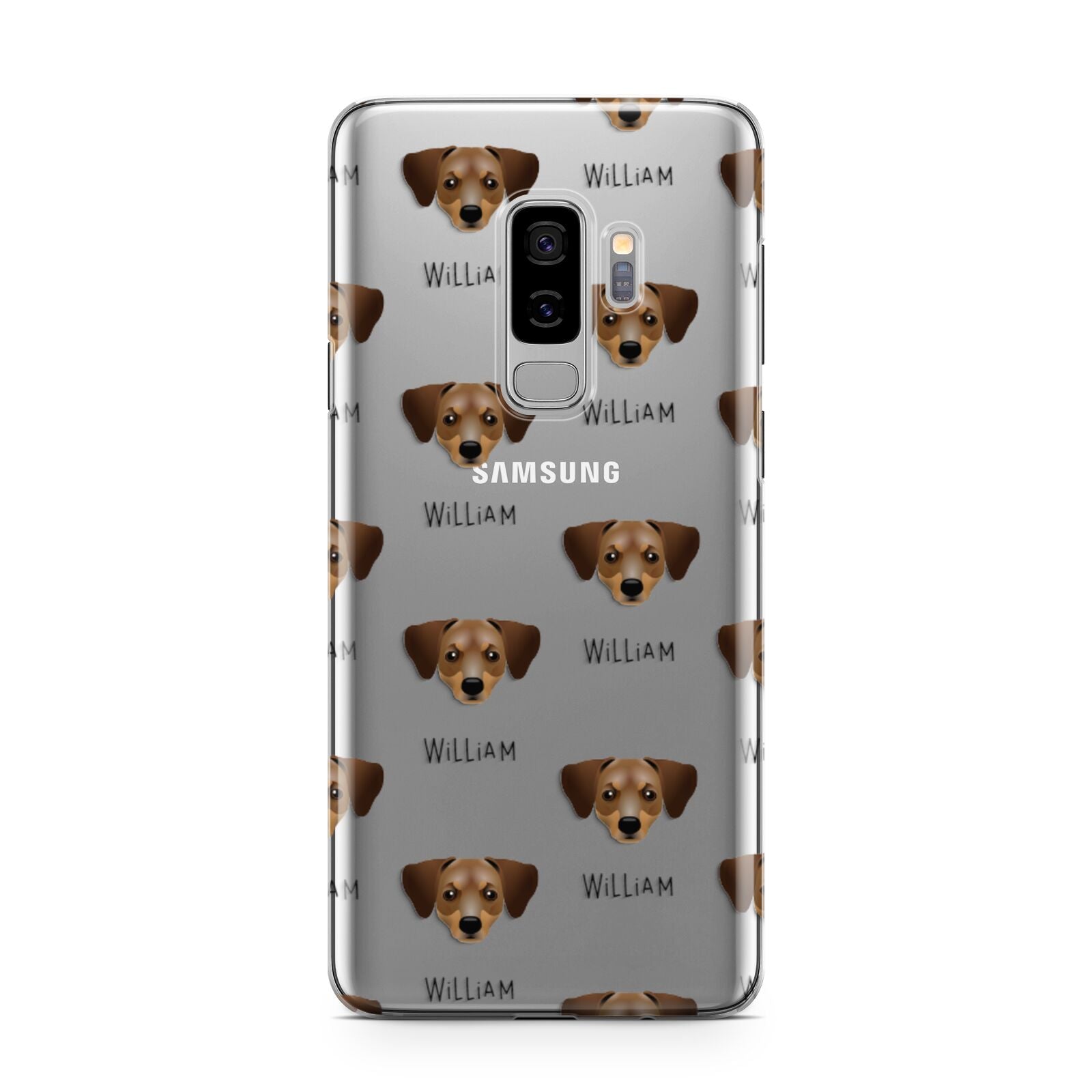 Chiweenie Icon with Name Samsung Galaxy S9 Plus Case on Silver phone