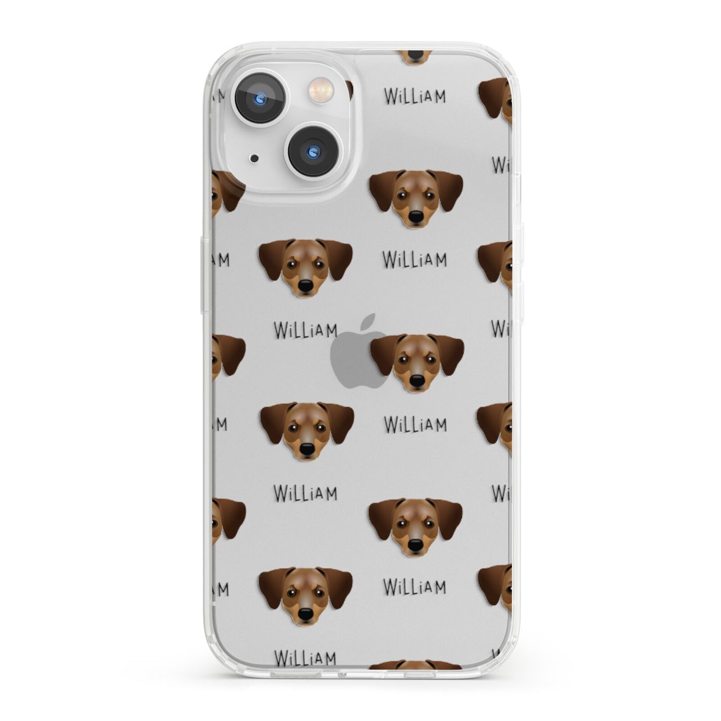 Chiweenie Icon with Name iPhone 13 Clear Bumper Case