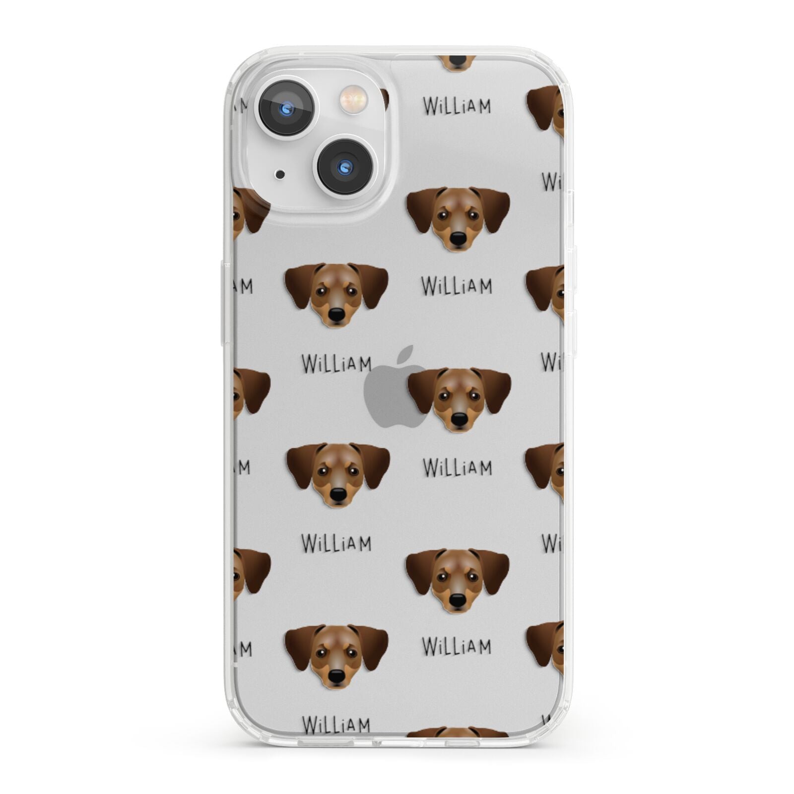 Chiweenie Icon with Name iPhone 13 Clear Bumper Case