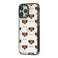 Chiweenie Icon with Name iPhone 13 Pro Max Black Impact Case Side Angle on Silver phone