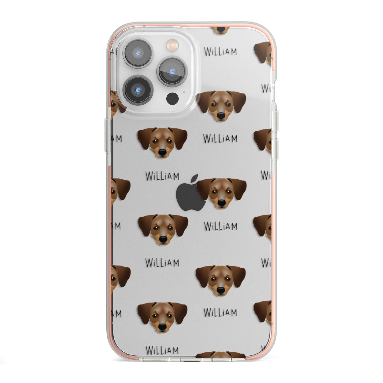 Chiweenie Icon with Name iPhone 13 Pro Max TPU Impact Case with Pink Edges