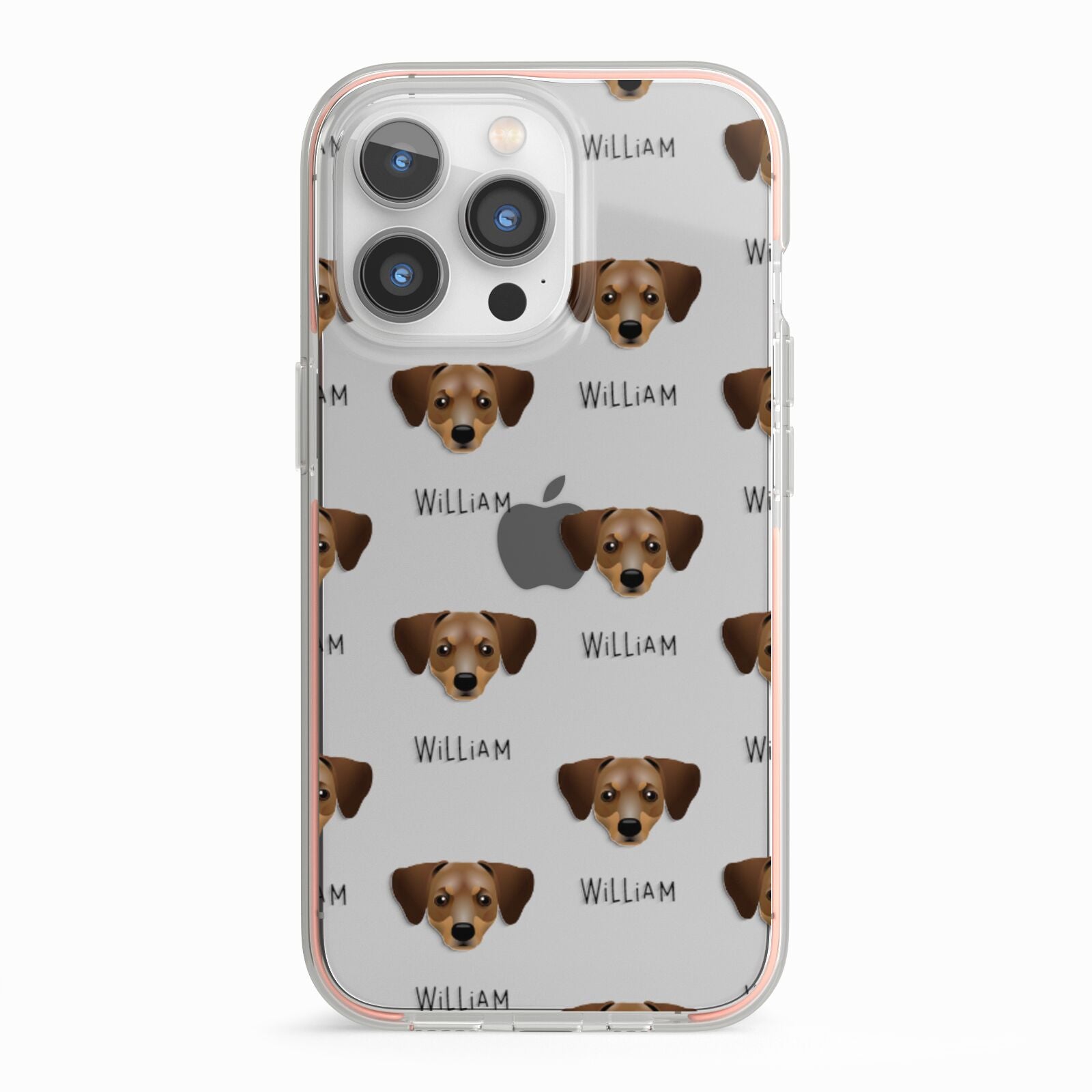 Chiweenie Icon with Name iPhone 13 Pro TPU Impact Case with Pink Edges