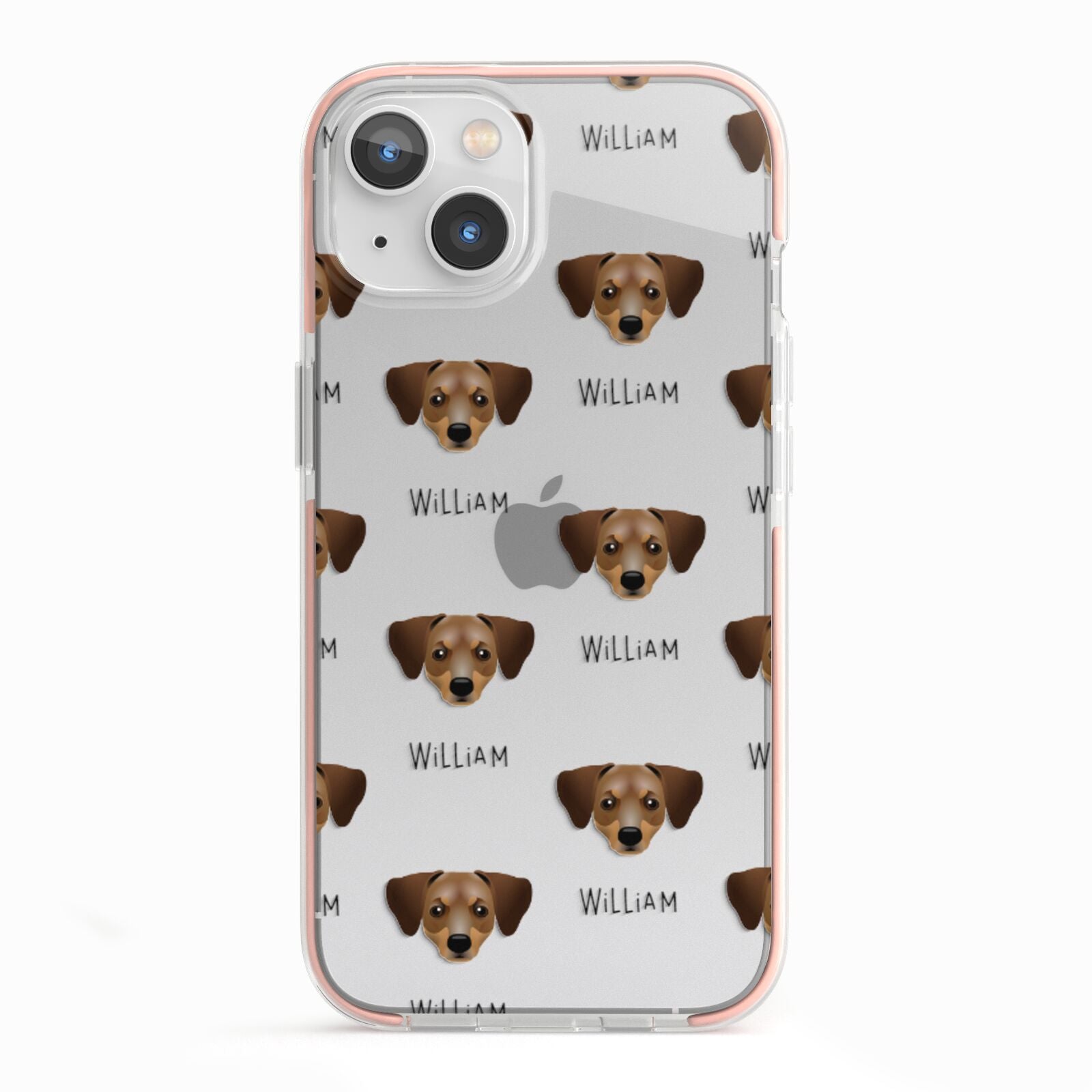 Chiweenie Icon with Name iPhone 13 TPU Impact Case with Pink Edges