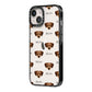 Chiweenie Icon with Name iPhone 14 Black Impact Case Side Angle on Silver phone