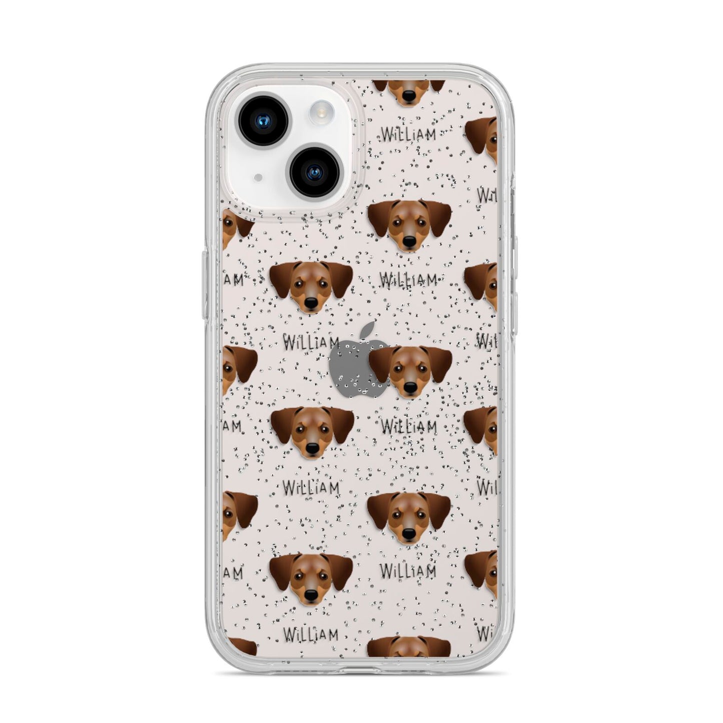 Chiweenie Icon with Name iPhone 14 Glitter Tough Case Starlight