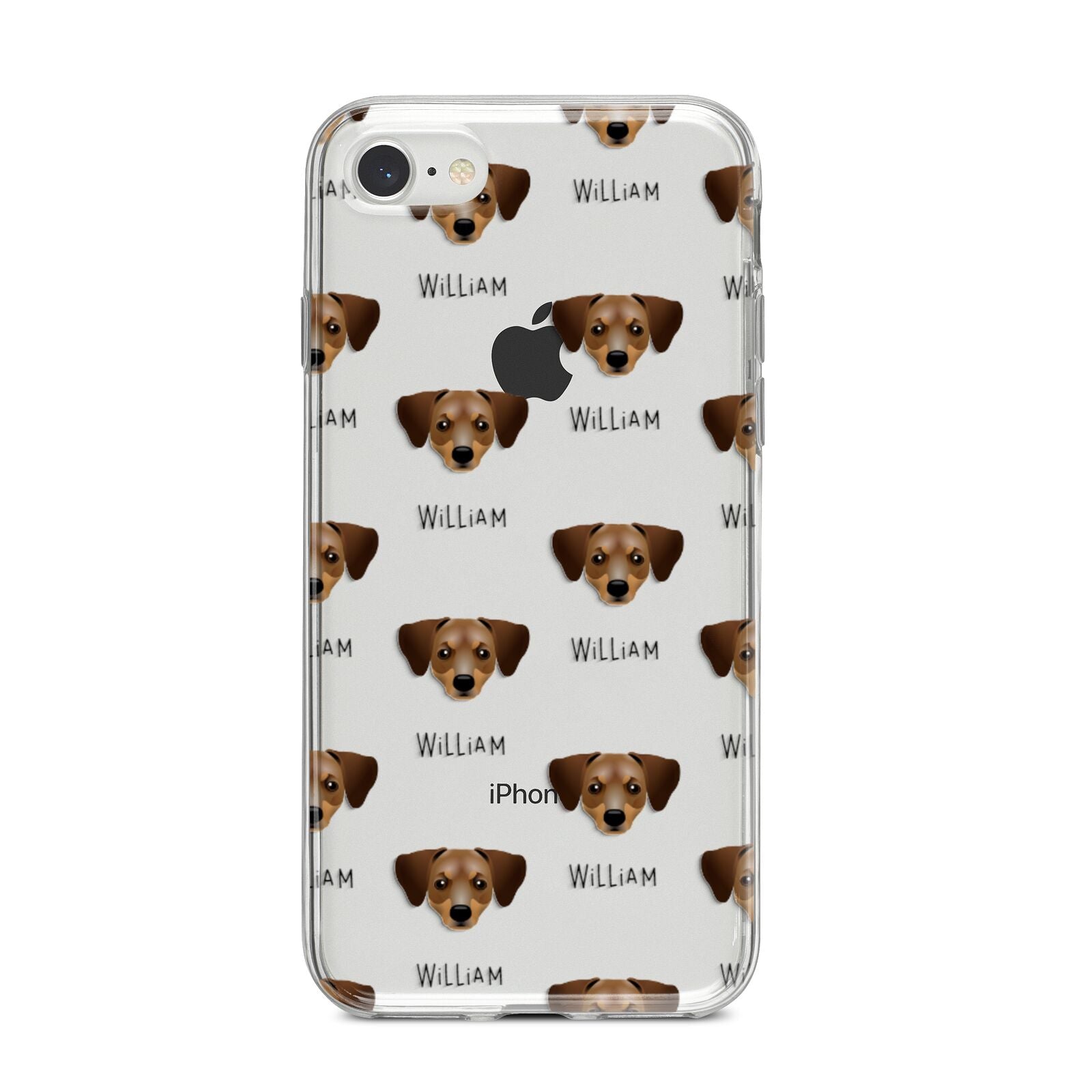 Chiweenie Icon with Name iPhone 8 Bumper Case on Silver iPhone