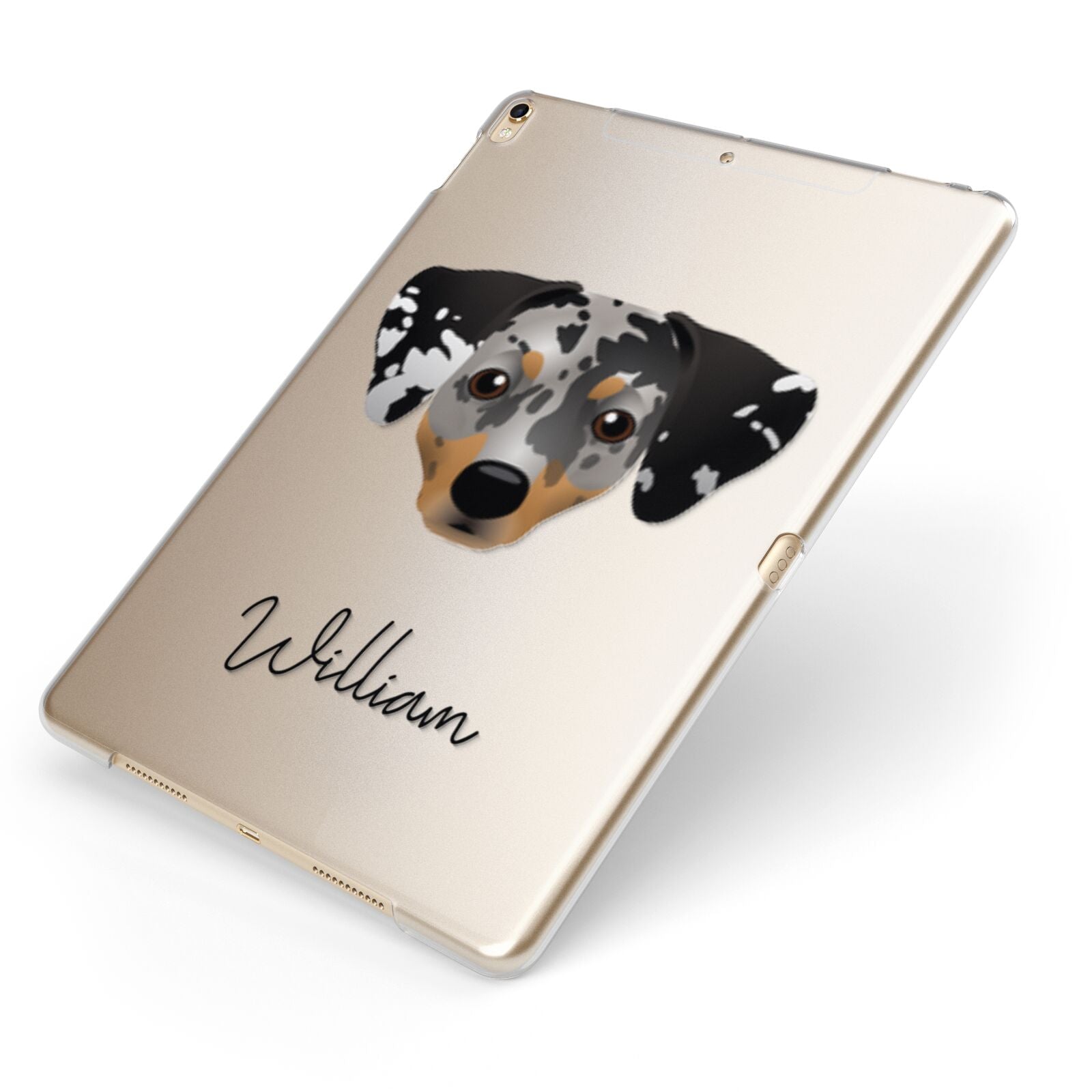 Chiweenie Personalised Apple iPad Case on Gold iPad Side View