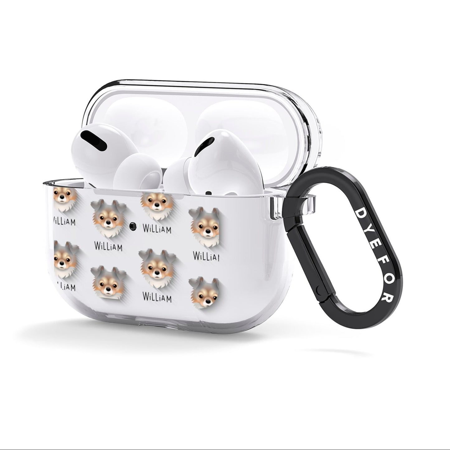 Chorkie Icon with Name AirPods Clear Case 3rd Gen Side Image