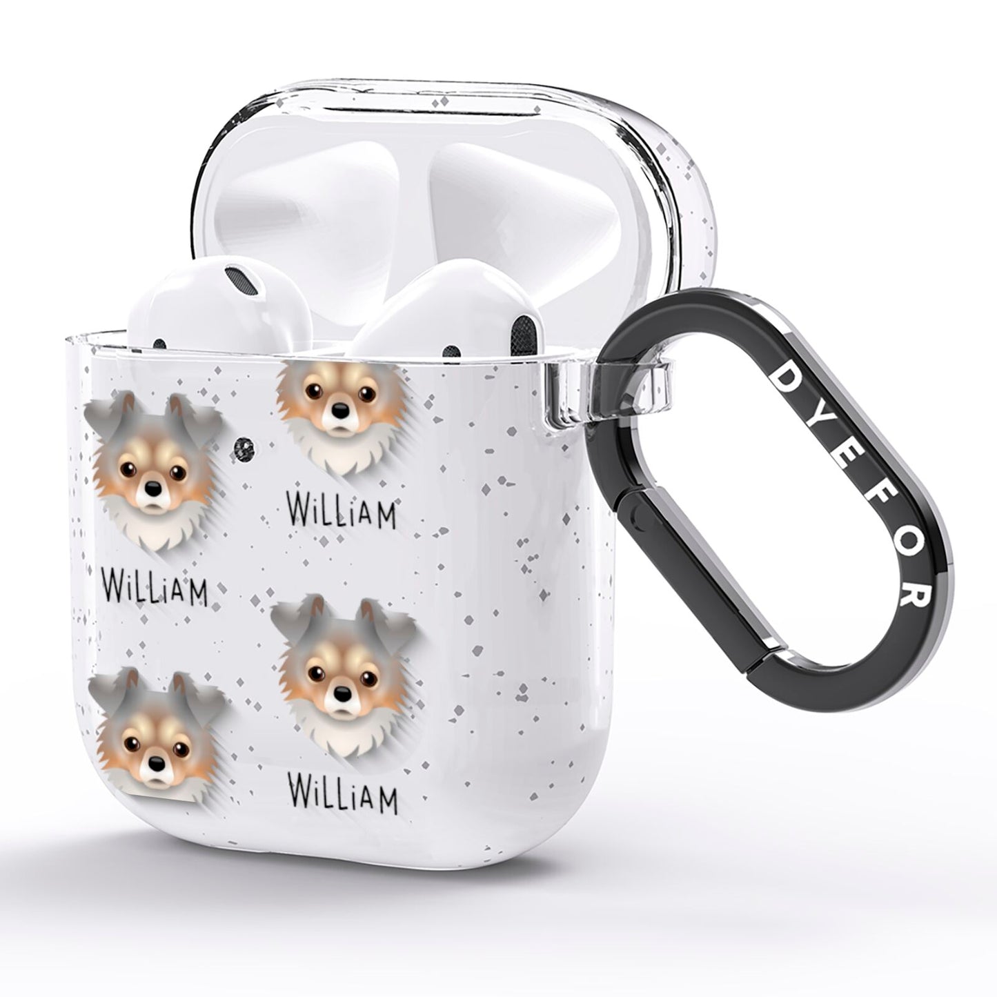 Chorkie Icon with Name AirPods Glitter Case Side Image