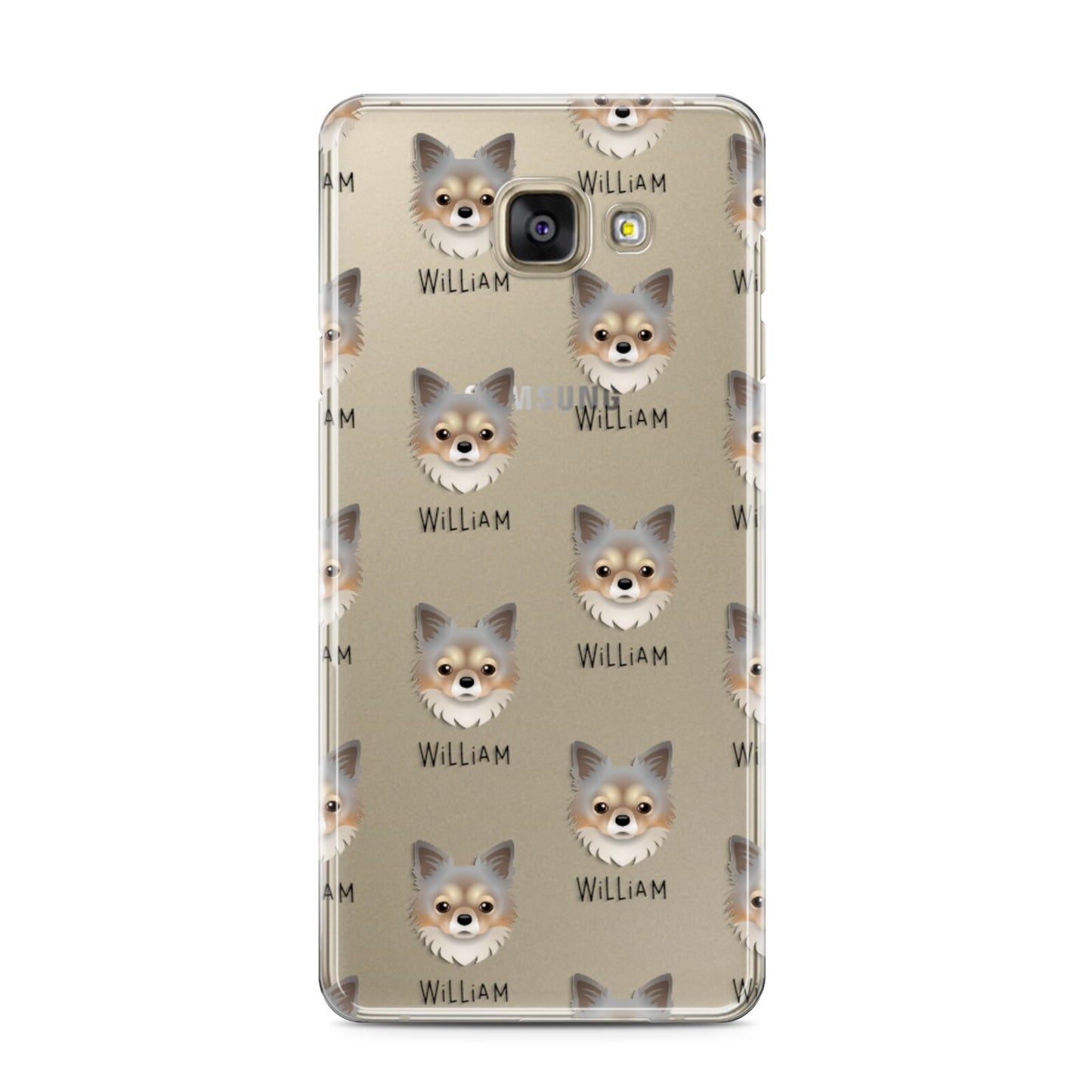 Chorkie Icon with Name Samsung Galaxy A3 2016 Case on gold phone