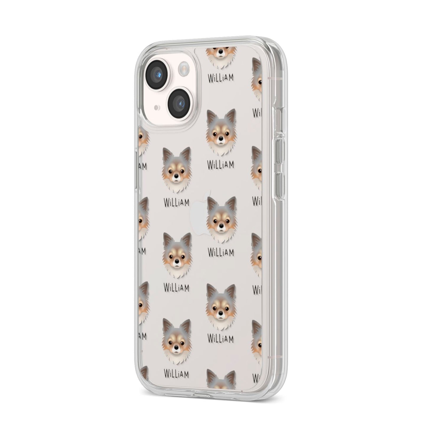 Chorkie Icon with Name iPhone 14 Clear Tough Case Starlight Angled Image