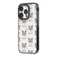 Chorkie Icon with Name iPhone 14 Pro Black Impact Case Side Angle on Silver phone