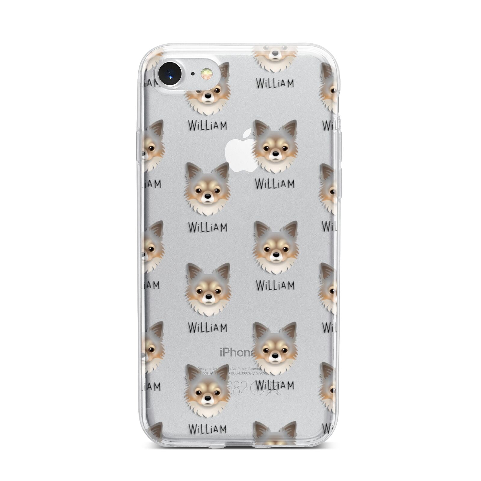 Chorkie Icon with Name iPhone 7 Bumper Case on Silver iPhone