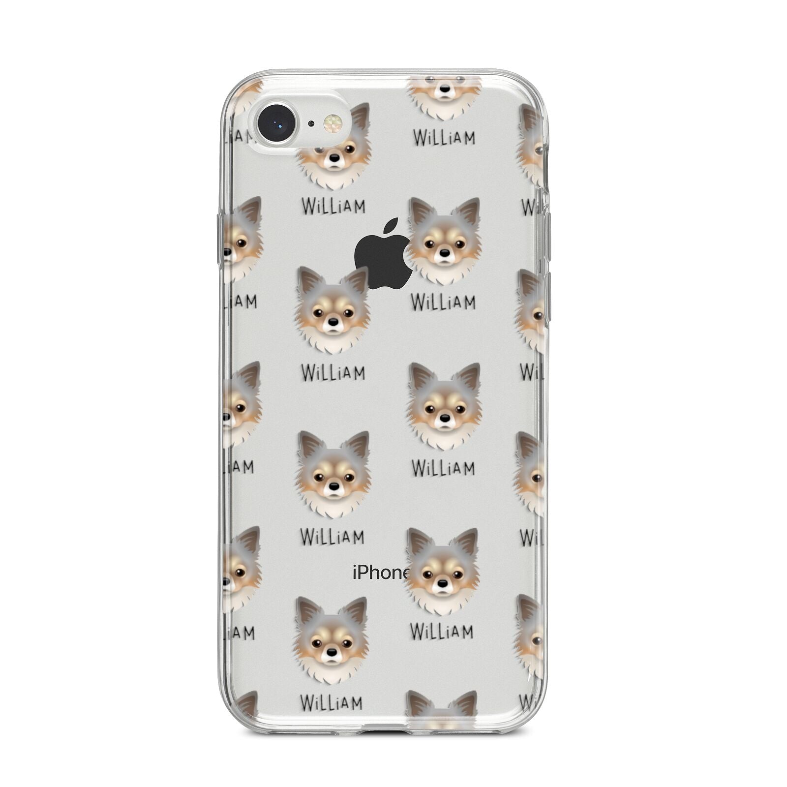 Chorkie Icon with Name iPhone 8 Bumper Case on Silver iPhone