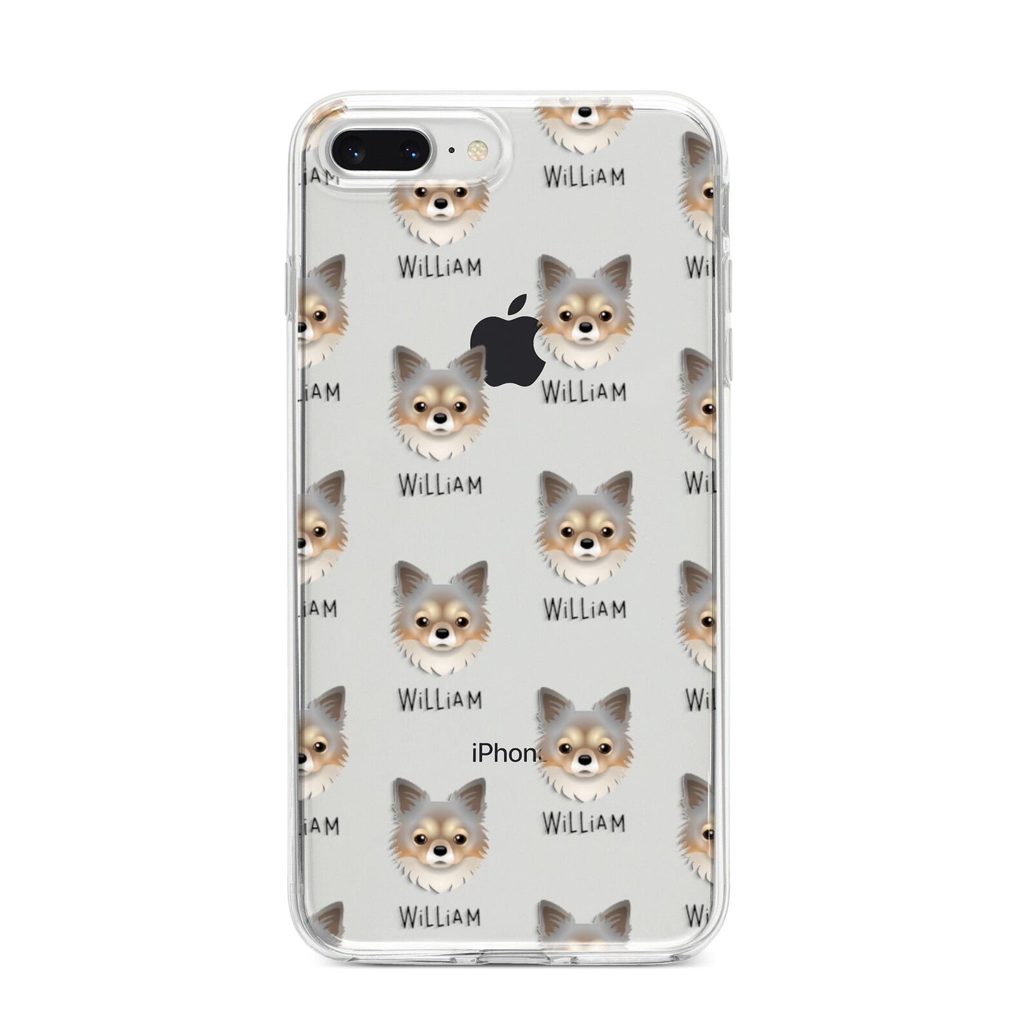 Chorkie Icon with Name iPhone 8 Plus Bumper Case on Silver iPhone