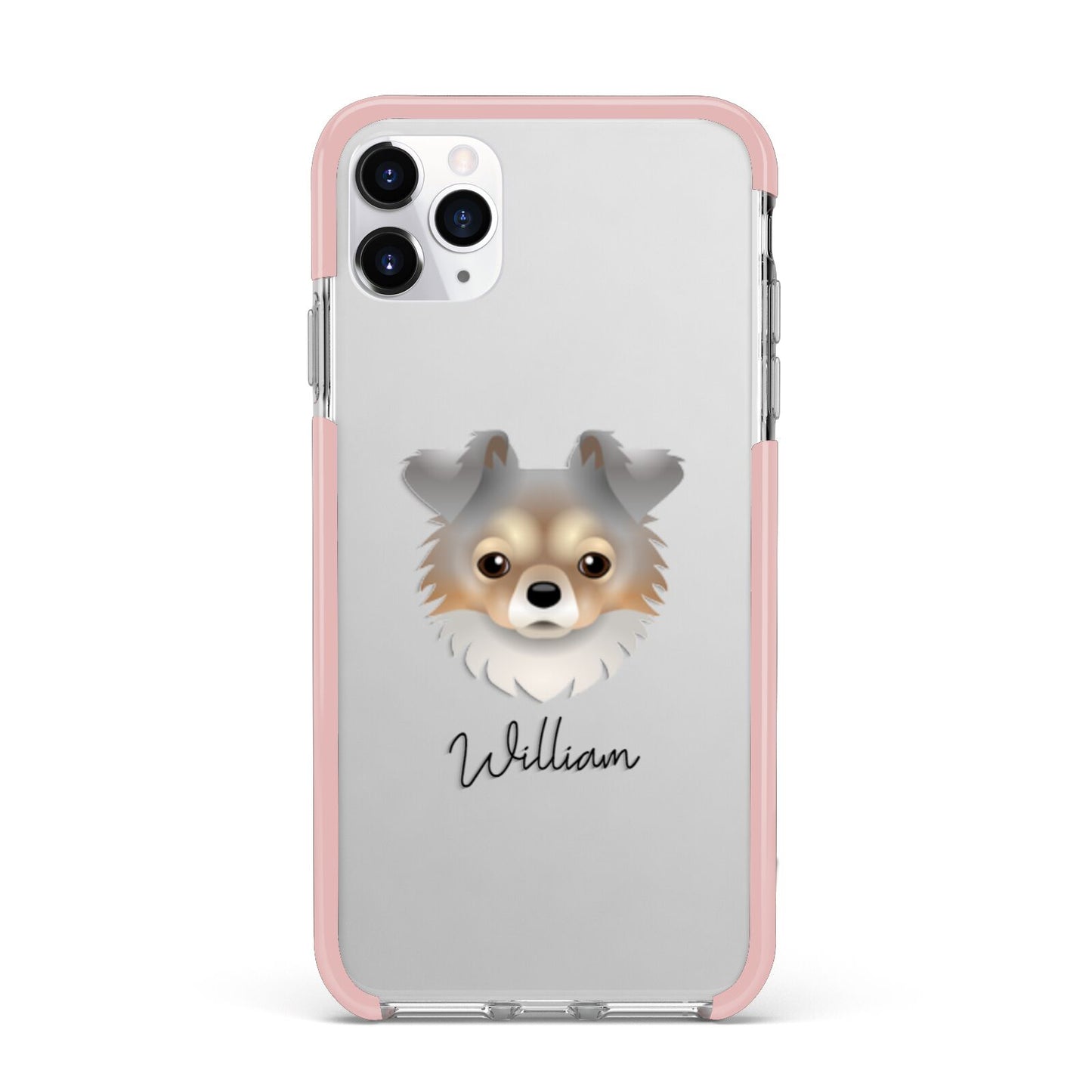 Chorkie Personalised iPhone 11 Pro Max Impact Pink Edge Case