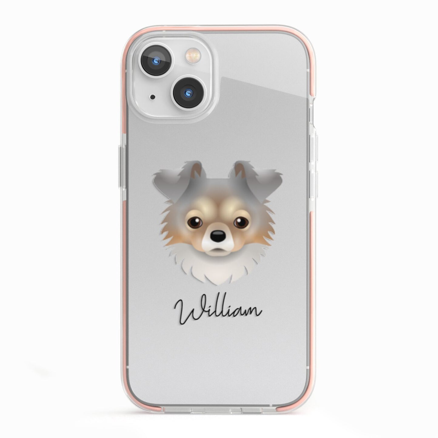 Chorkie Personalised iPhone 13 TPU Impact Case with Pink Edges