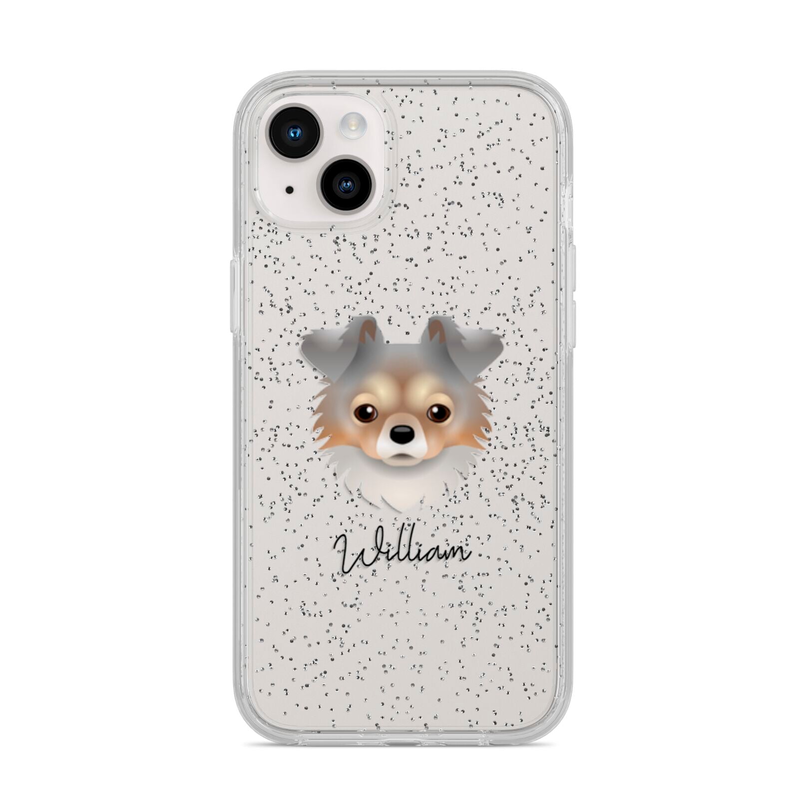 Chorkie Personalised iPhone 14 Plus Glitter Tough Case Starlight