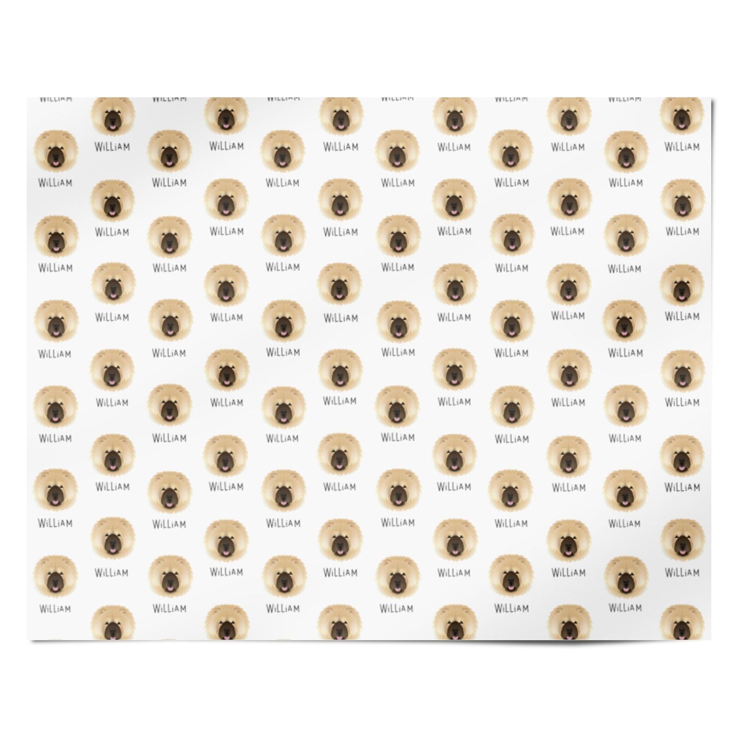 Chow Chow Icon with Name Personalised Wrapping Paper Alternative