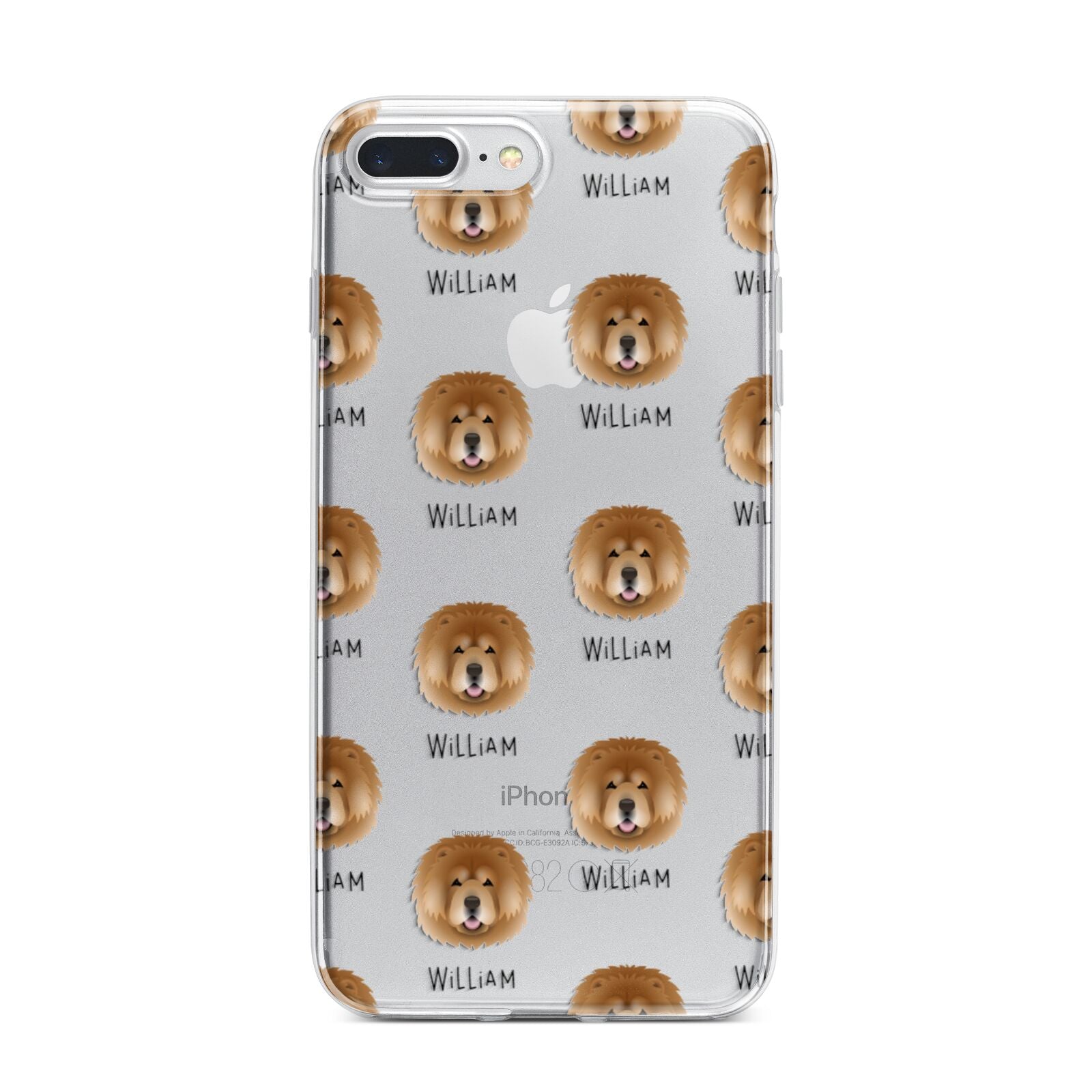 Chow Chow Icon with Name iPhone 7 Plus Bumper Case on Silver iPhone