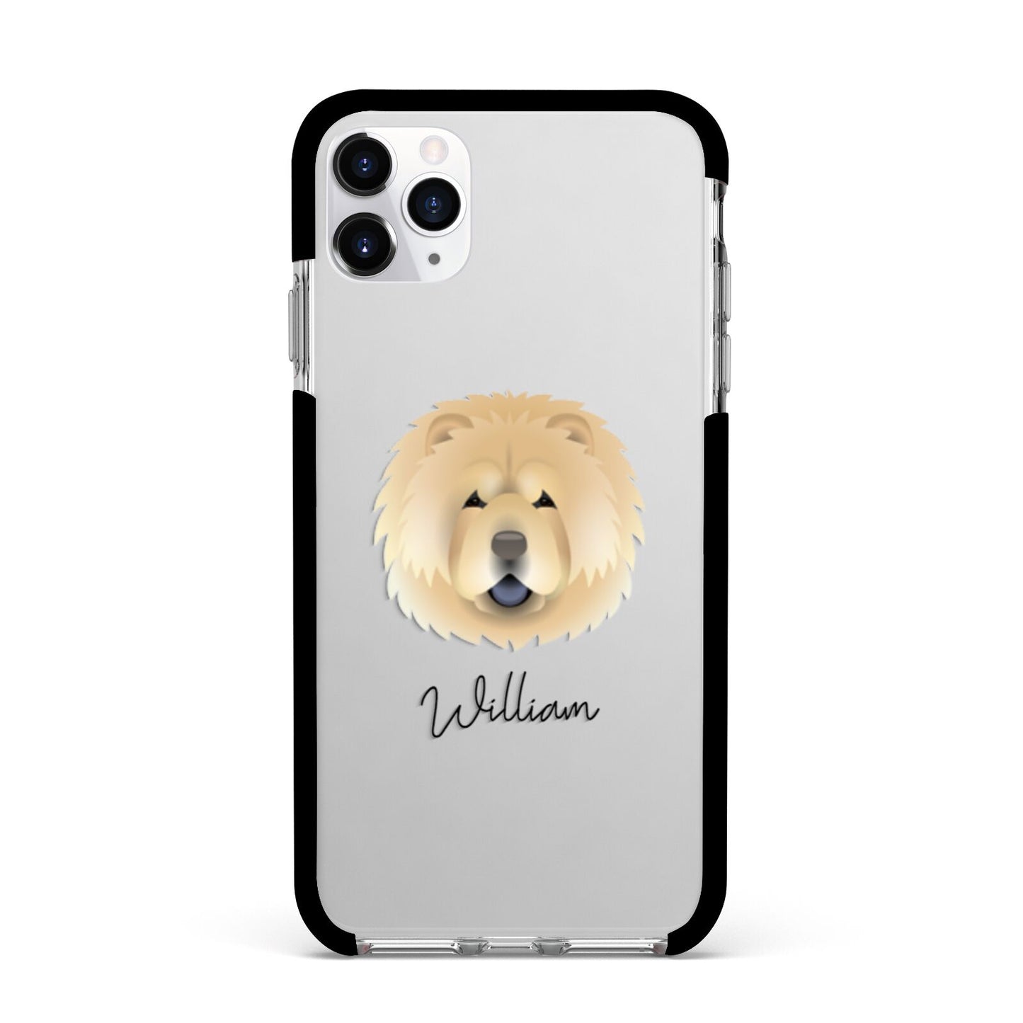 Chow Chow Personalised Apple iPhone 11 Pro Max in Silver with Black Impact Case