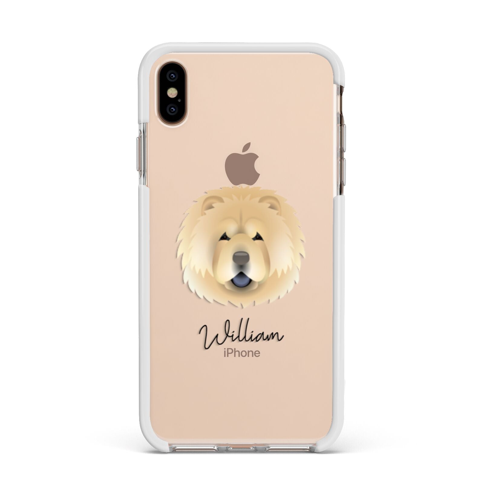 Chow Chow Personalised Apple iPhone Xs Max Impact Case White Edge on Gold Phone