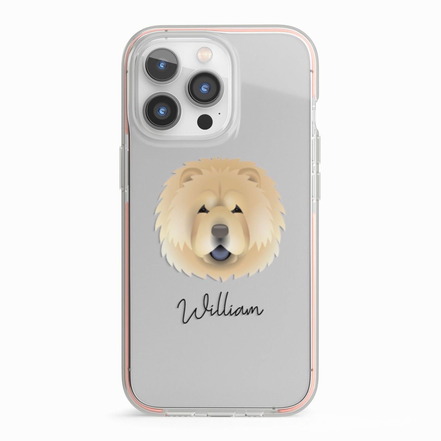 Chow Chow Personalised iPhone 13 Pro TPU Impact Case with Pink Edges