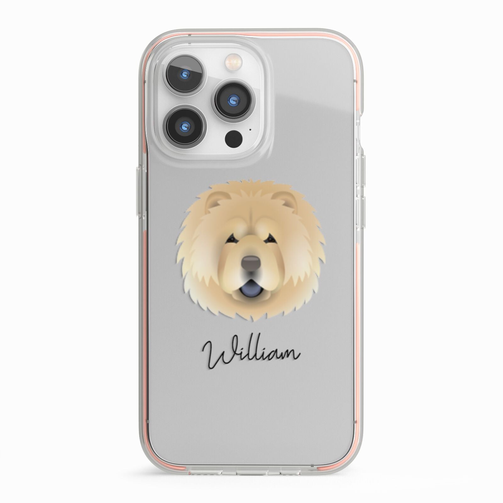 Chow Chow Personalised iPhone 13 Pro TPU Impact Case with Pink Edges