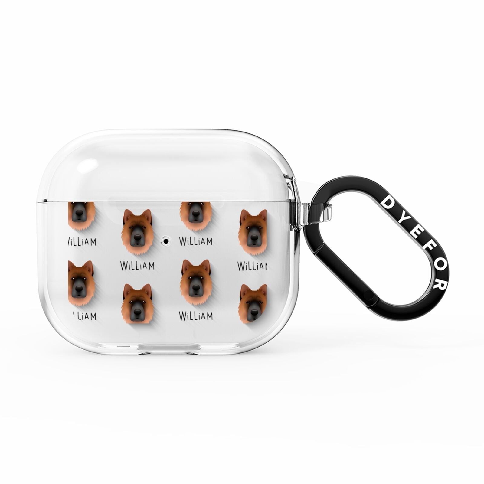 Chow Shepherd Icon with Name AirPods Clear Case 3rd Gen