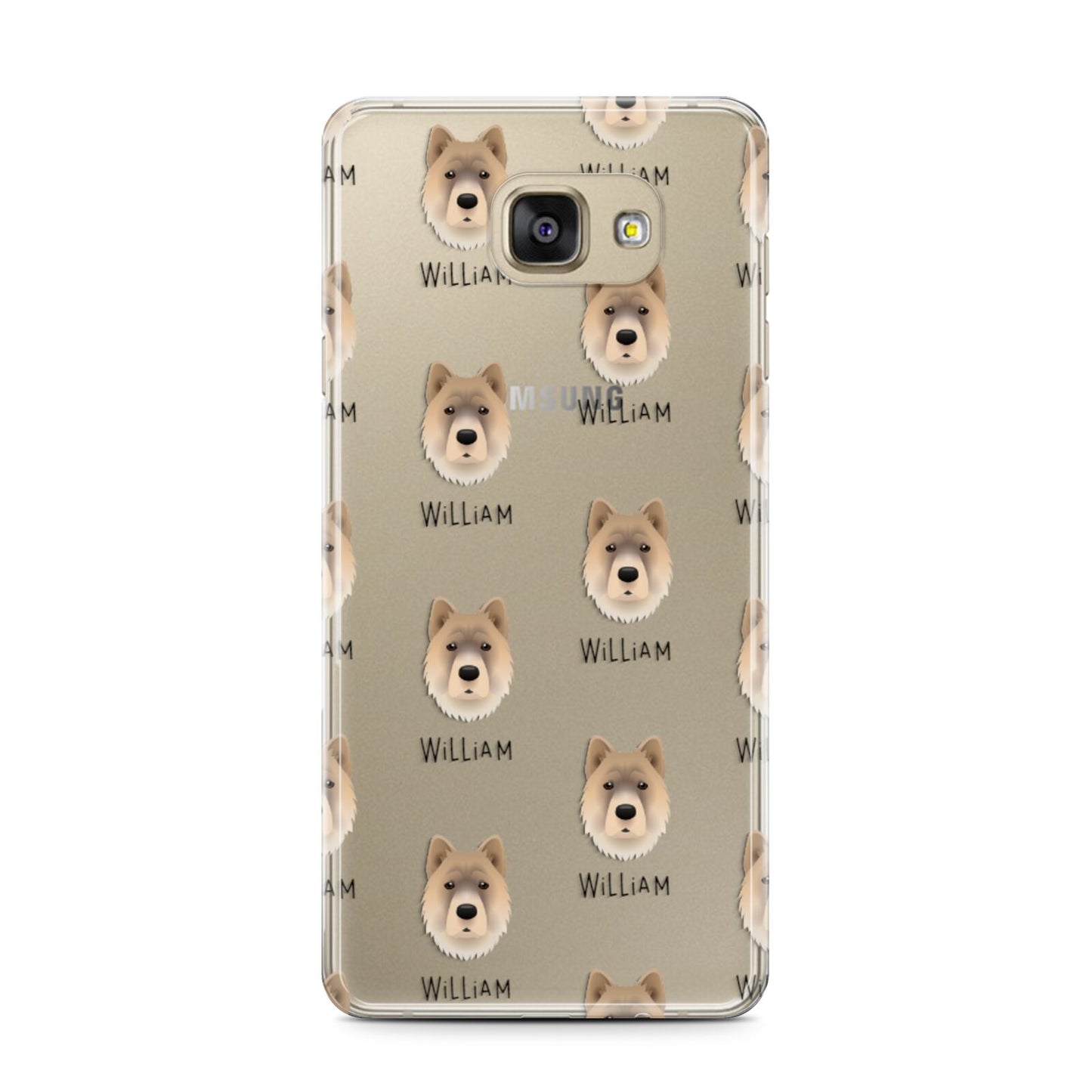 Chow Shepherd Icon with Name Samsung Galaxy A7 2016 Case on gold phone