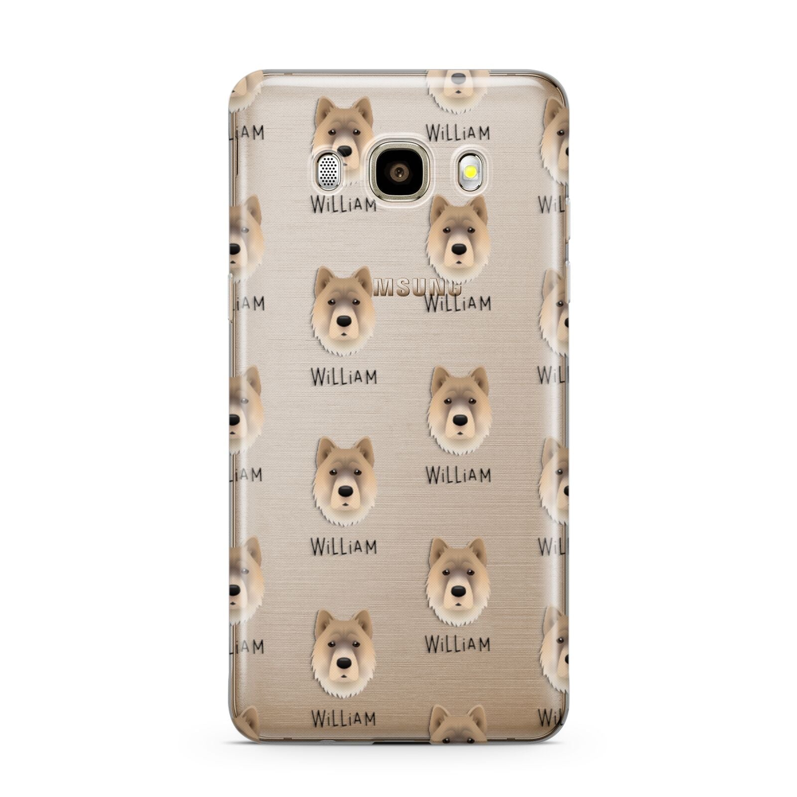 Chow Shepherd Icon with Name Samsung Galaxy J7 2016 Case on gold phone