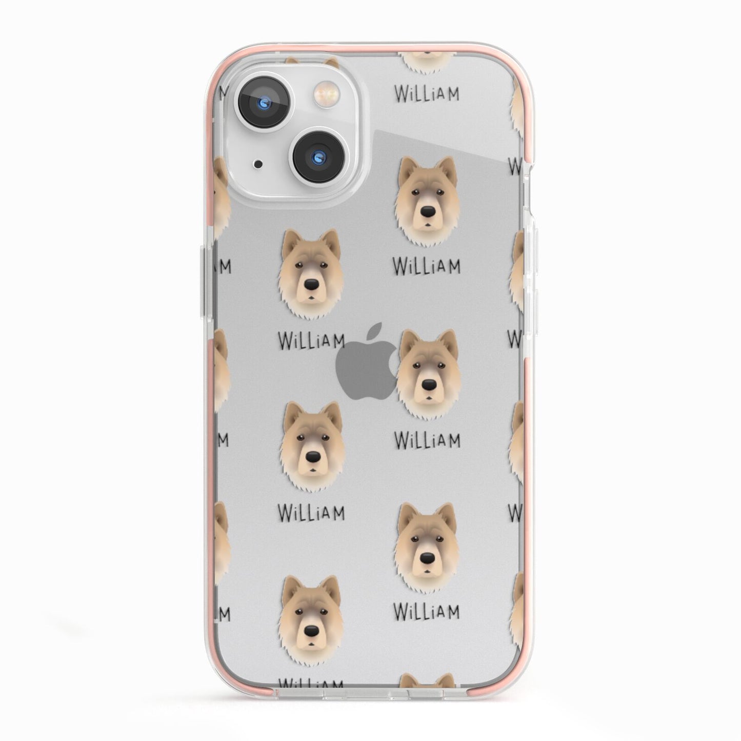 Chow Shepherd Icon with Name iPhone 13 TPU Impact Case with Pink Edges
