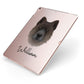 Chow Shepherd Personalised Apple iPad Case on Rose Gold iPad Side View