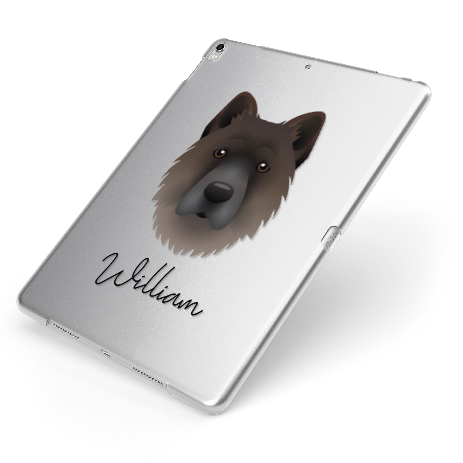 Chow Shepherd Personalised Apple iPad Case on Silver iPad Side View