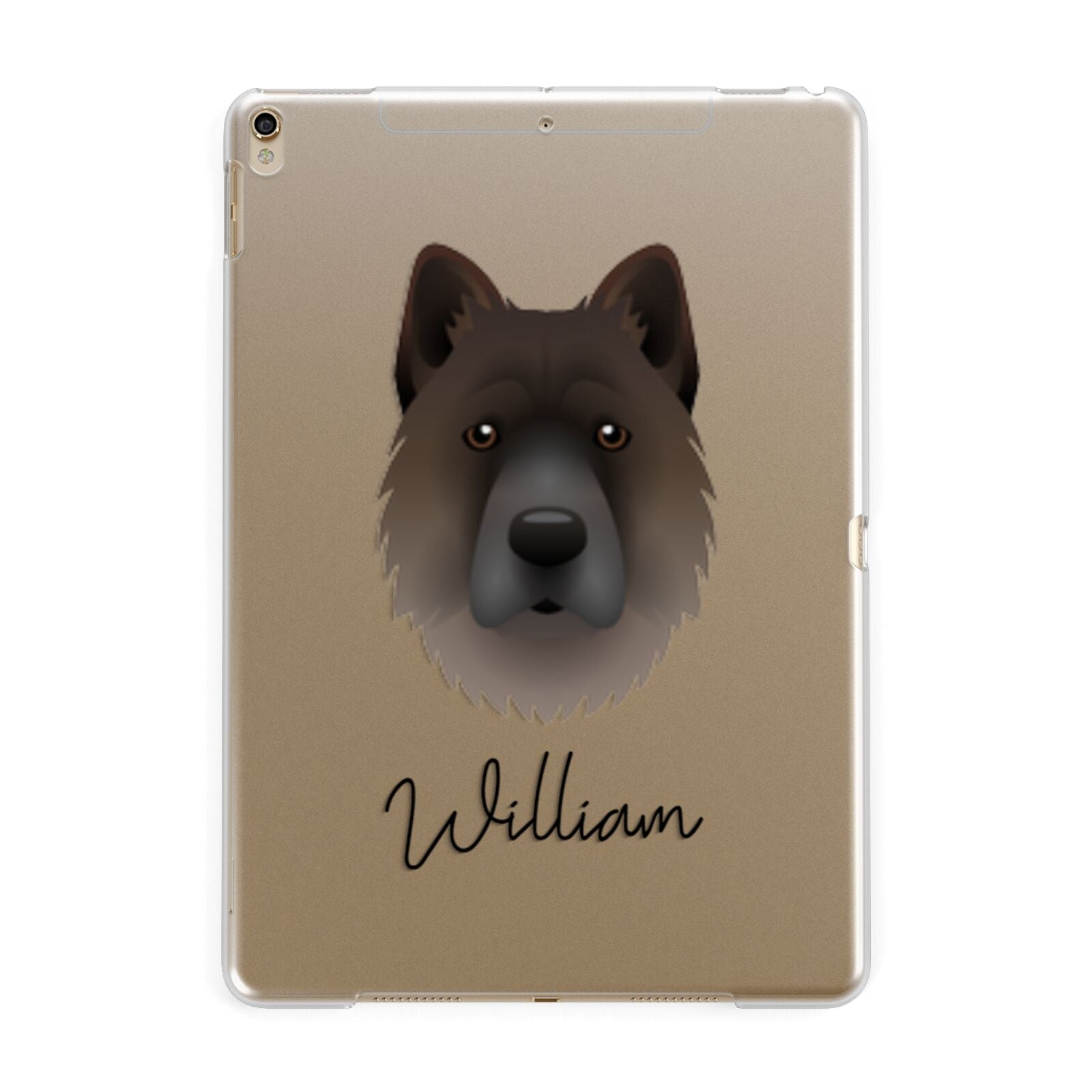 Chow Shepherd Personalised Apple iPad Gold Case
