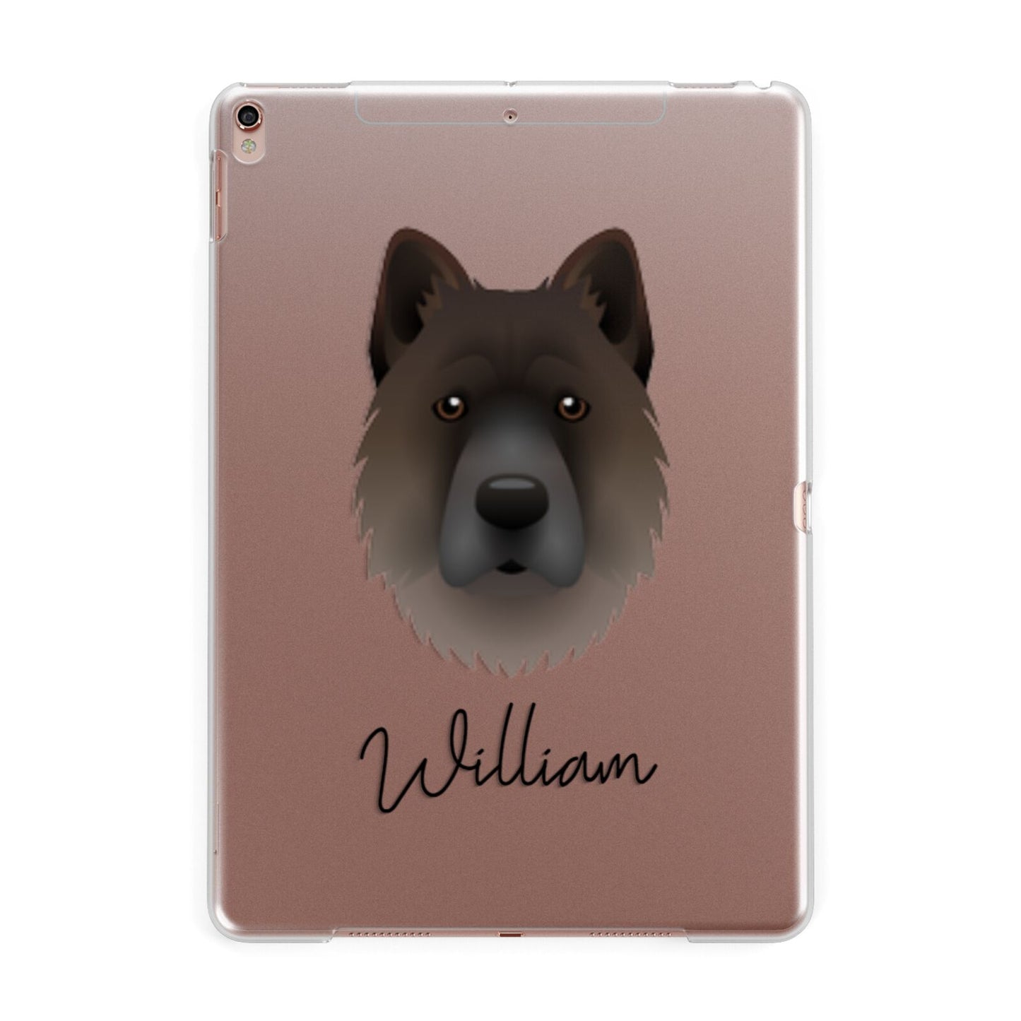 Chow Shepherd Personalised Apple iPad Rose Gold Case