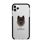 Chow Shepherd Personalised Apple iPhone 11 Pro Max in Silver with Black Impact Case