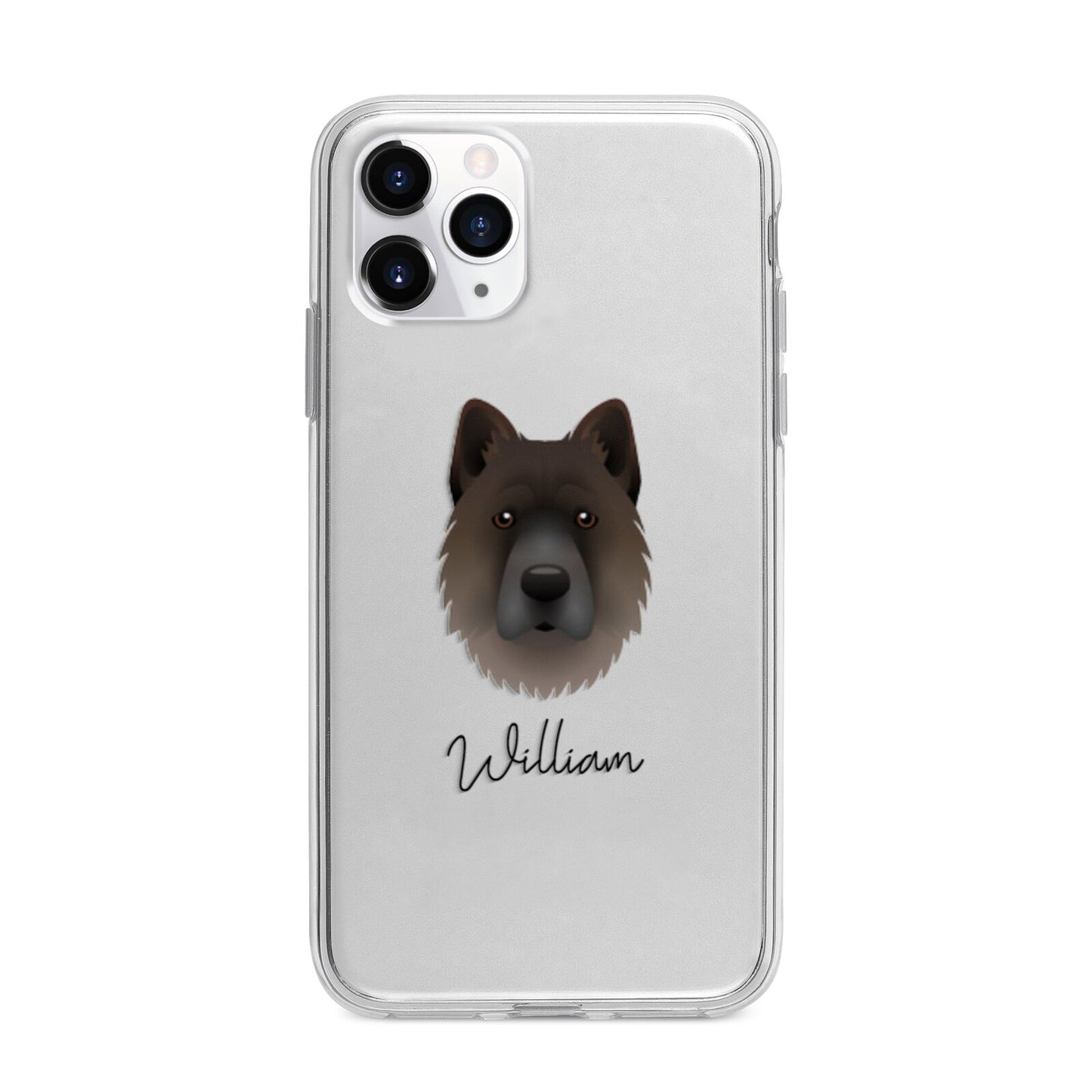 Chow Shepherd Personalised Apple iPhone 11 Pro Max in Silver with Bumper Case